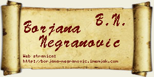 Borjana Negranović vizit kartica